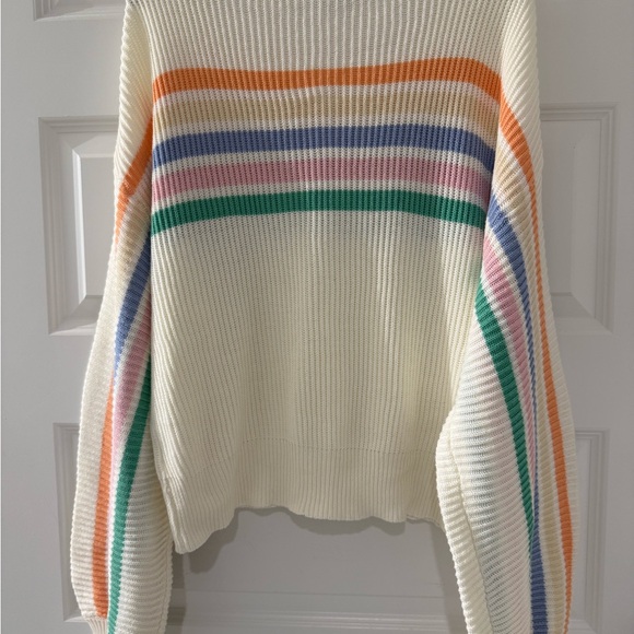 Blank Paige Rainbow Arc Slouchy Off The Shoulder Sweater Ivory Multi Large - Picture 9 of 12